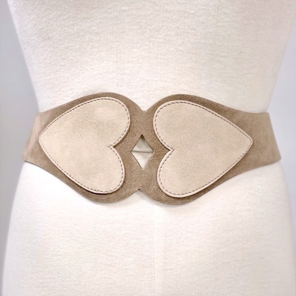 Miu Miu Accessories - Miu Miu Couture Thick Heart Motif Suede Leather Belt
